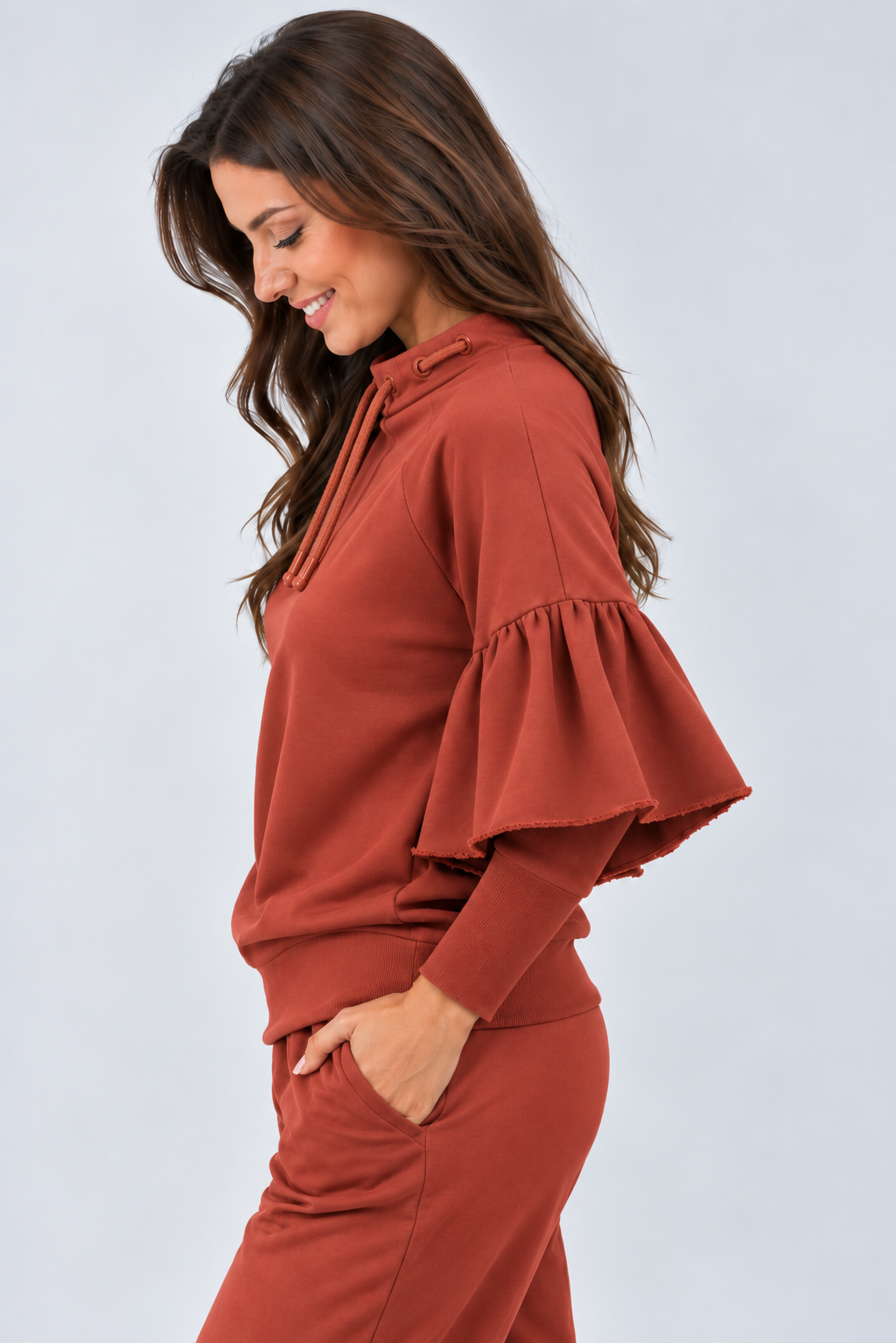 BLUZA  OTULONA TERAKOTA