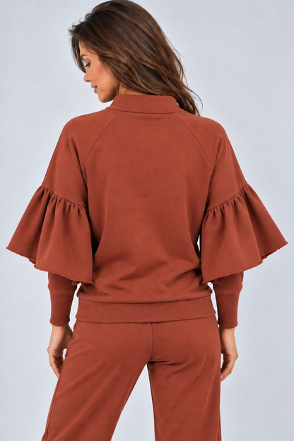 BLUZA  OTULONA TERAKOTA