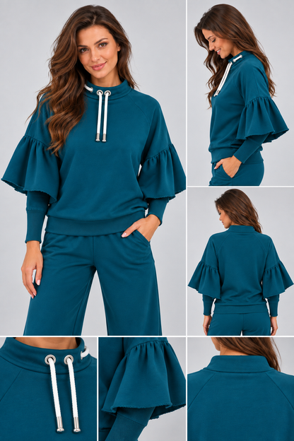 BLUZA  OTULONA PETROL