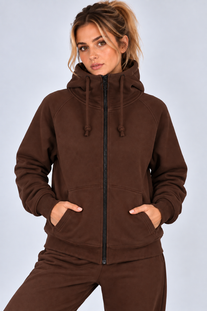 BLUZA NA ZAMEK SUZANA CZEKOLADA