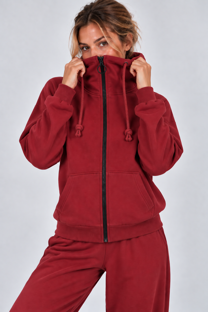 BLUZA NA ZAMEK SUZANA  BORDO