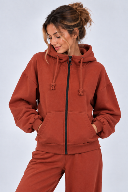 BLUZA NA ZAMEK SUZANA TERAKOTA
