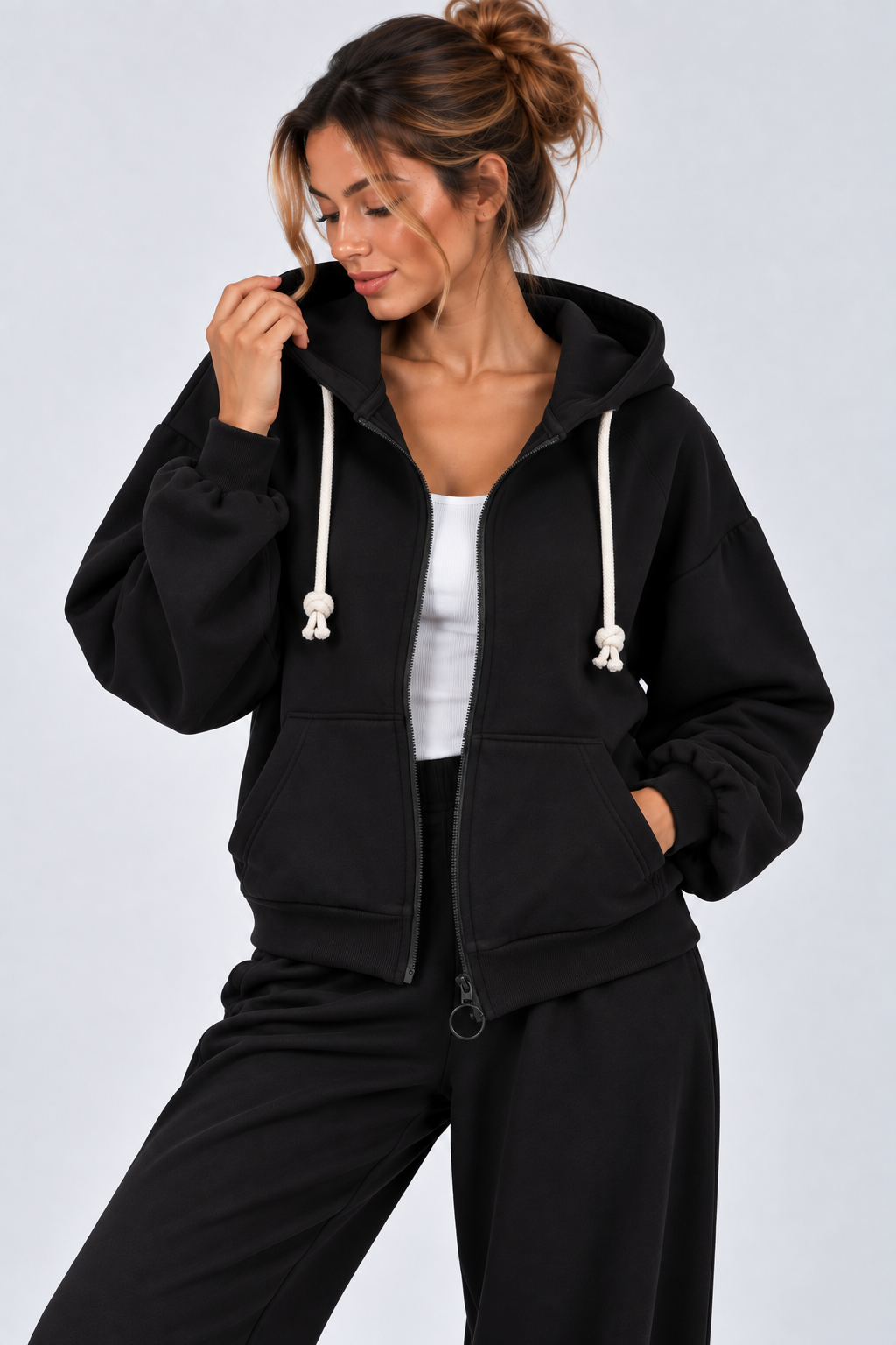 BLUZA NA ZAMEK SUZANA CZARNA