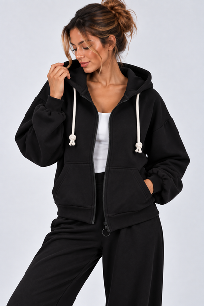 BLUZA NA ZAMEK SUZANA CZARNA
