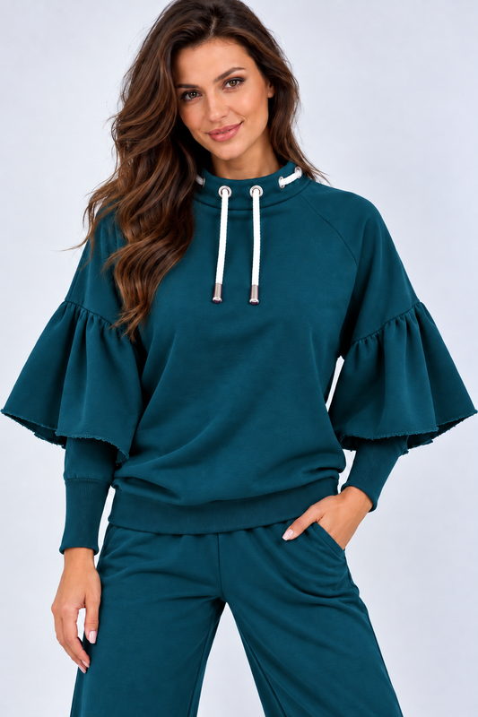 BLUZA  OTULONA PETROL