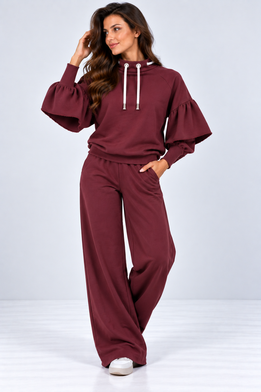BLUZA  OTULONA BORDO