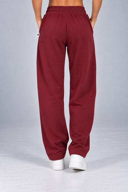 SPODNIE  DAMSKIE BOYFRIEND BORDO