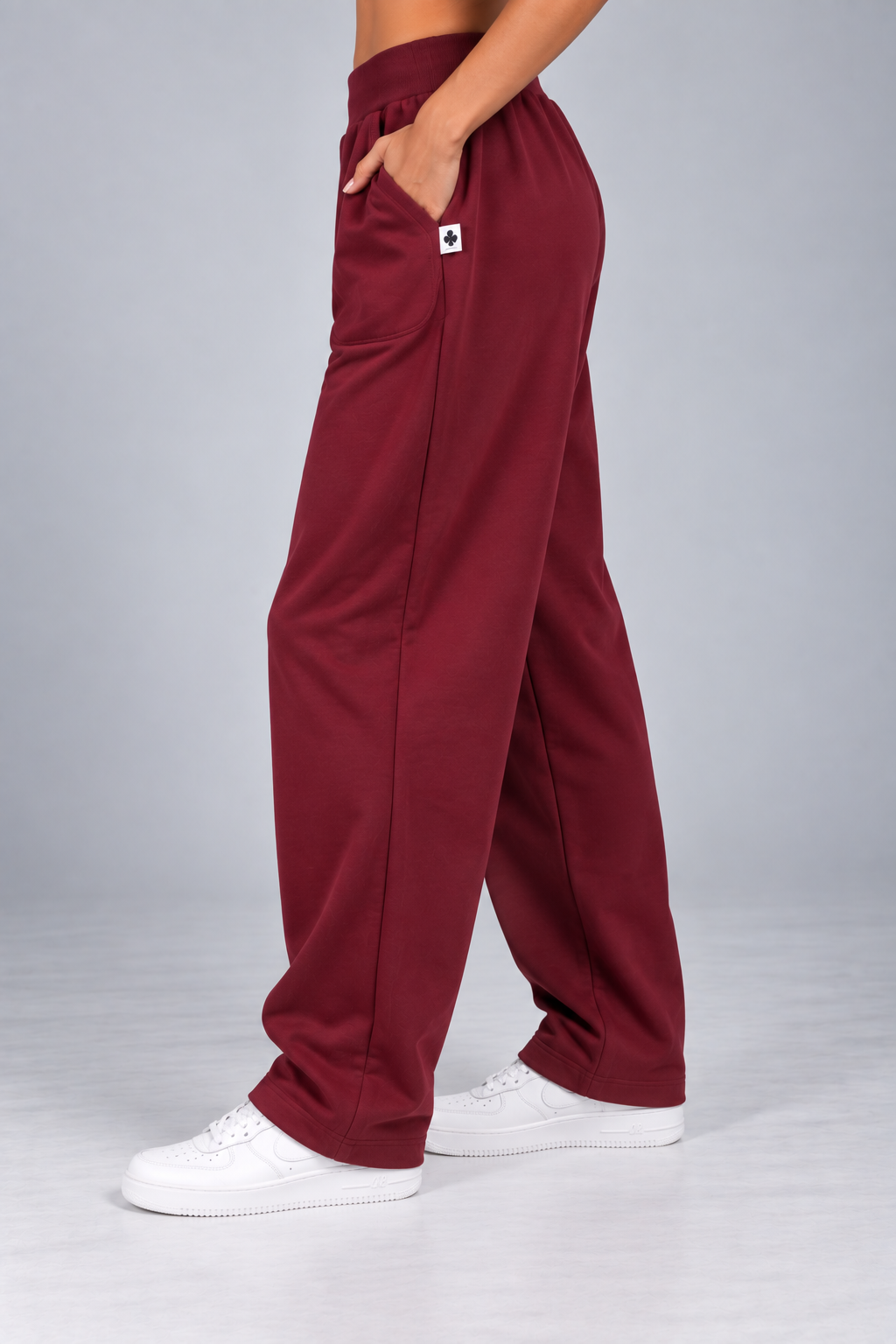 SPODNIE  DAMSKIE BOYFRIEND BORDO