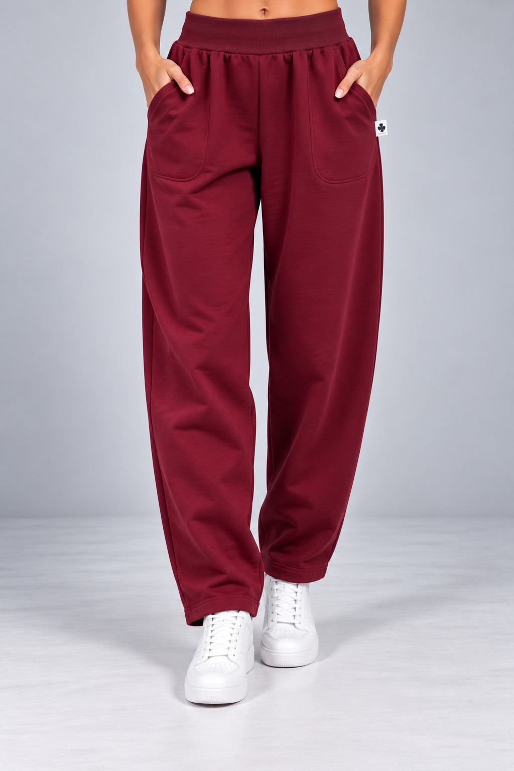 SPODNIE  DAMSKIE BOYFRIEND BORDO
