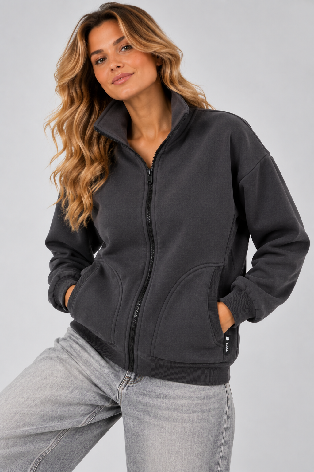 BLUZA NA ZAMEK IGA GRAFIT