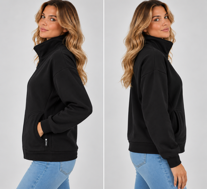 BLUZA NA ZAMEK IGA CZARNY