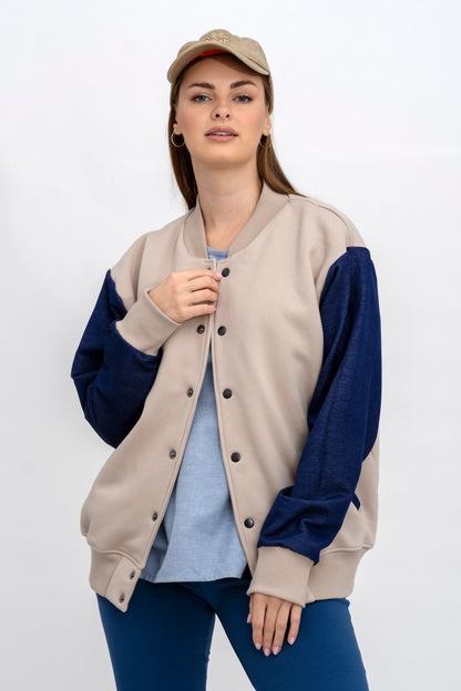 BEJSBOLÓWKA BEŻ/JEANS