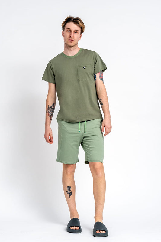 T SHIRT MĘSKI GŁADKI Z KIESZONKĄ "WILLIAM" ZIELONY