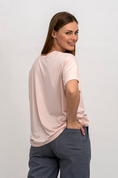 T-SHIRT DAMSKI DO SERKA RÓŻ z NADRUKIEM