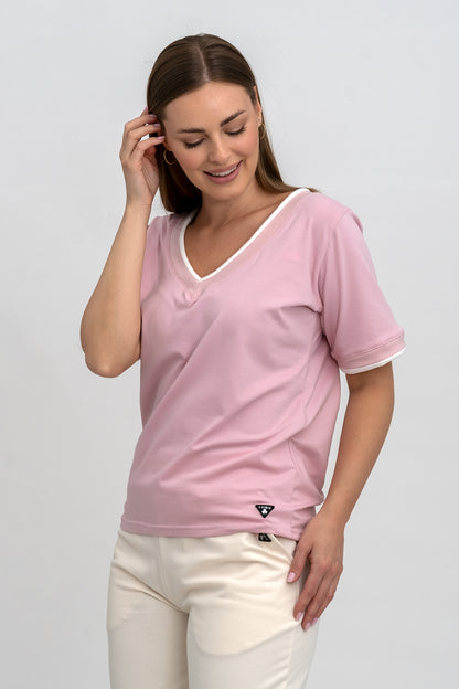 T-SHIRT DAMSKI DO SERKA RÓŻ