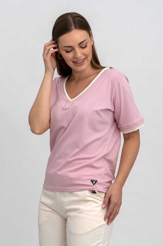T-SHIRT DAMSKI DO SERKA RÓŻ