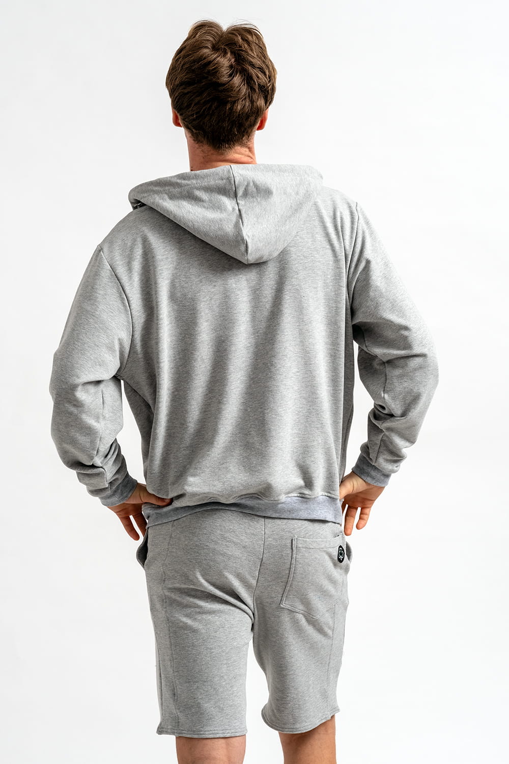 BLUZA Z KAPTUREM NA ZAMEK MĘSKA "OWEN" SZARA
