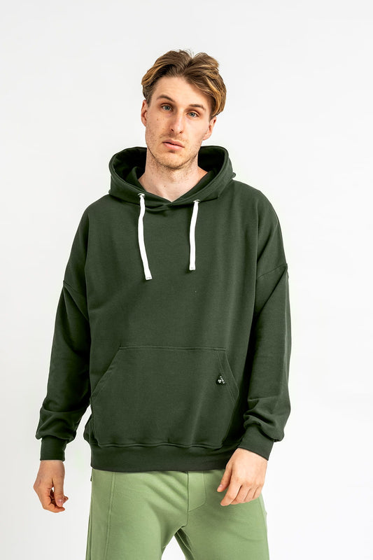 BLUZA Z KAPTUREM MĘSKA "RYAN" CIEMNA ZIELEŃ