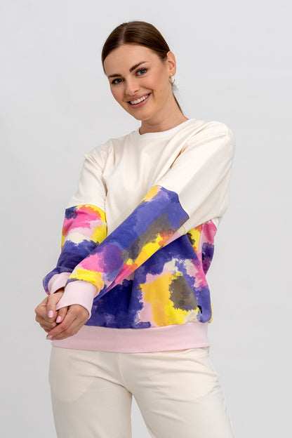 BLUZA BASIC   ,,IRIS" DWU KOLOROWA