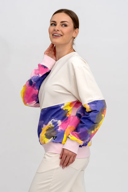 BLUZA BASIC   ,,IRIS" DWU KOLOROWA