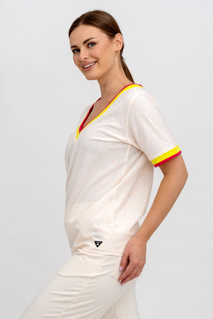 T-SHIRT DAMSKI DO SERKA WANILIA W NEONOWE KROPECZKI