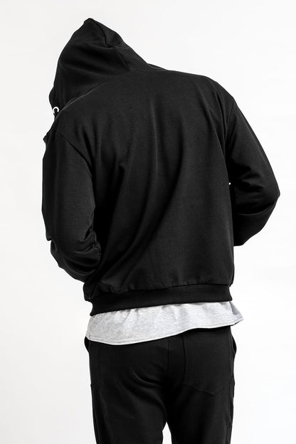 BLUZA Z KAPTUREM MĘSKA "RYAN" CZARNA