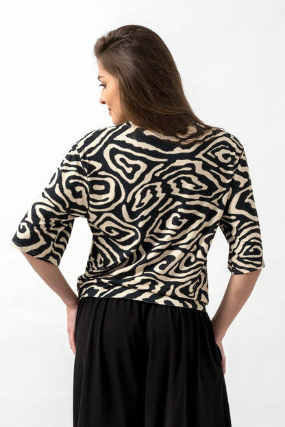 BLUZKA WIĄZANA "ANABELL" ZEBRA