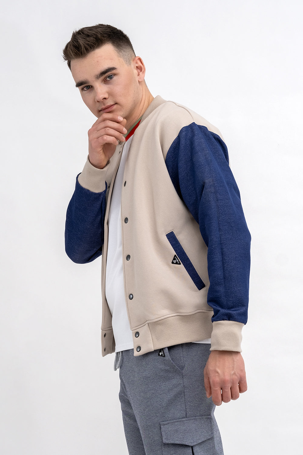 BEJSBOLÓWKA  MĘSKA  BEŻOWA /JEANS