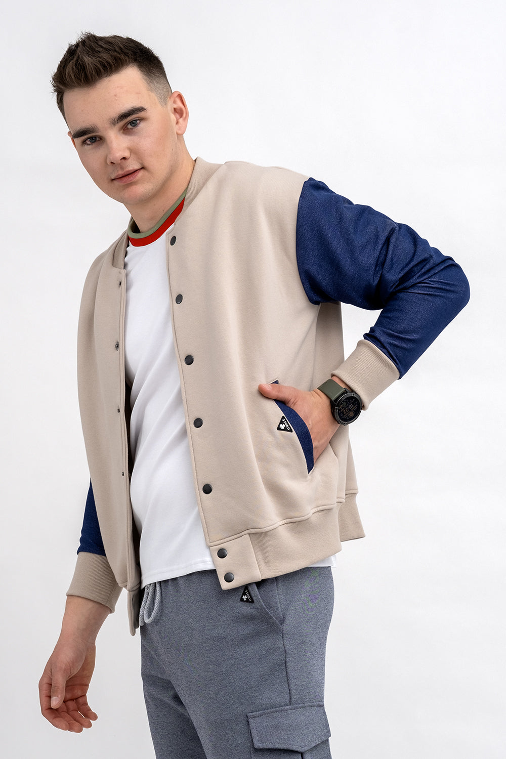BEJSBOLÓWKA  MĘSKA  BEŻOWA /JEANS