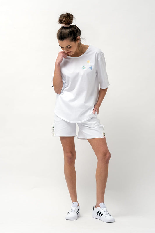 T-SHIRT ASYMETRYCZNY DAMSKI "SHAKIRA" BIAŁA