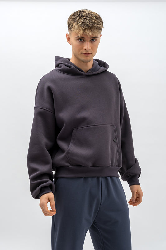 BLUZA Z KAPTUREM CIEPŁA ,,HALIL"  GRAFIT