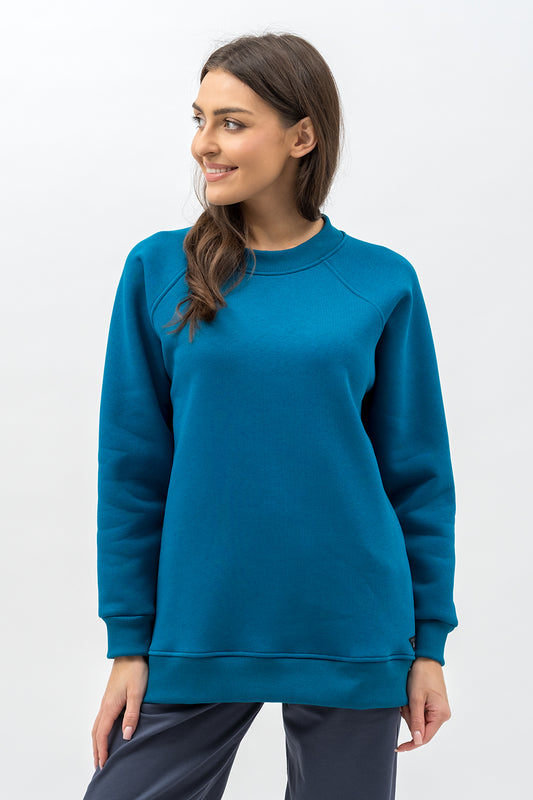 BLUZA BASIC CIEPŁA ,,SEDA" PETROL