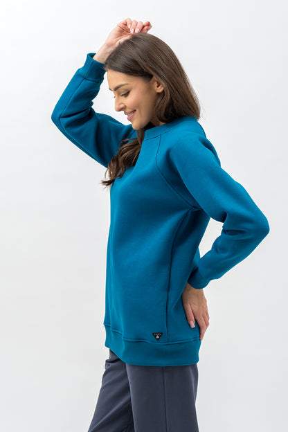 BLUZA BASIC CIEPŁA ,,SEDA" PETROL