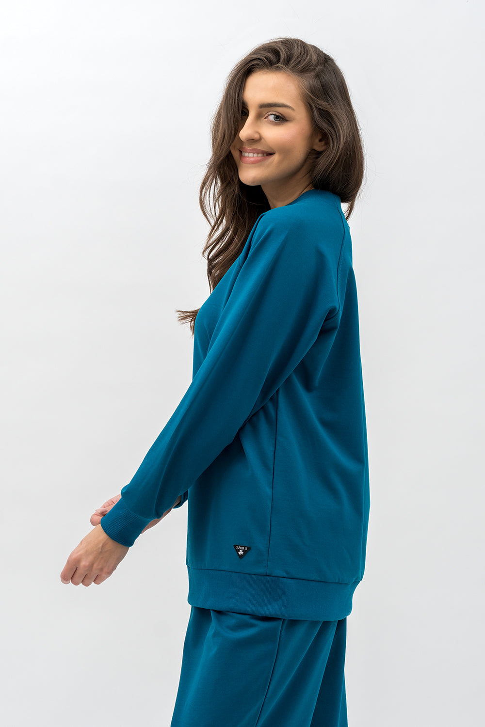BLUZA DAMSKA RAGLAN  BASIC ,,ADALET" PETROL