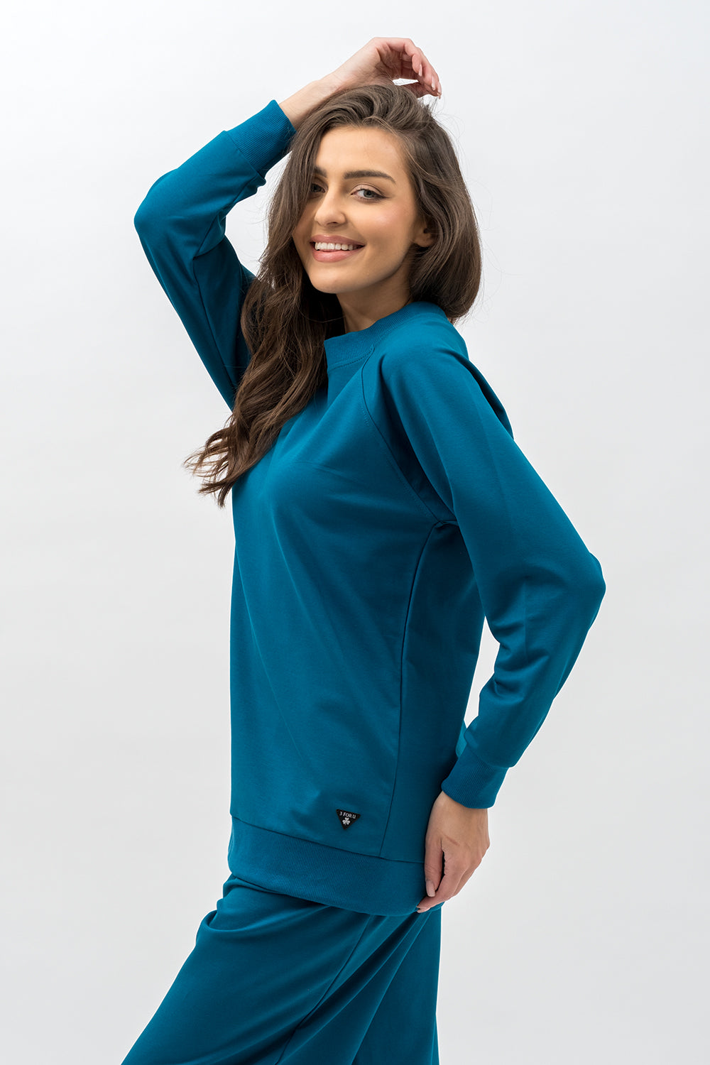 BLUZA DAMSKA RAGLAN  BASIC ,,ADALET" PETROL