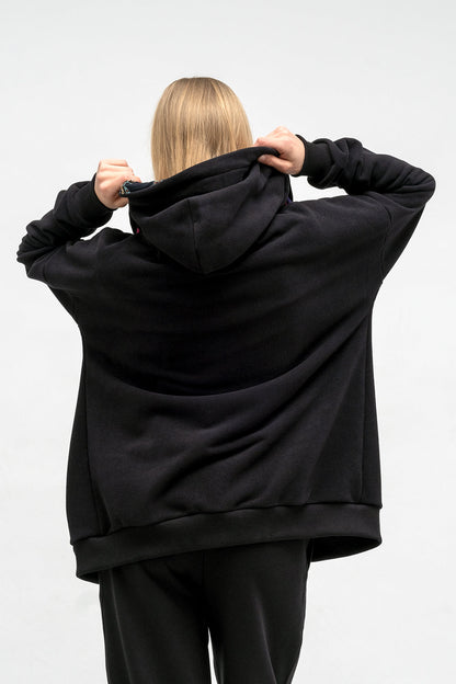 BLUZA NA ZAMEK "CINDI" CZARNA