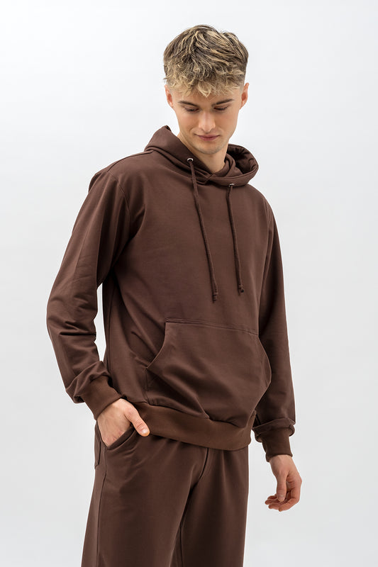 BLUZA Z KAPTUREM MĘSKA „JAMAN” CZEKOLADA