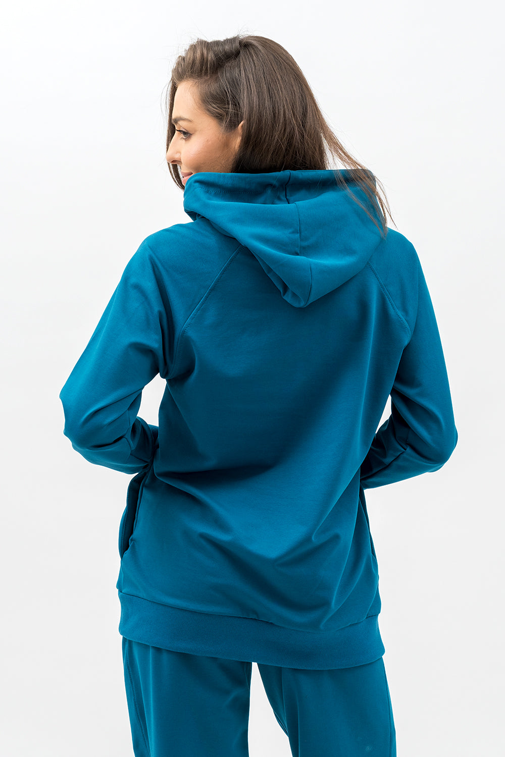 BLUZA Z KAPTUREM ,,SEHER" PETROL