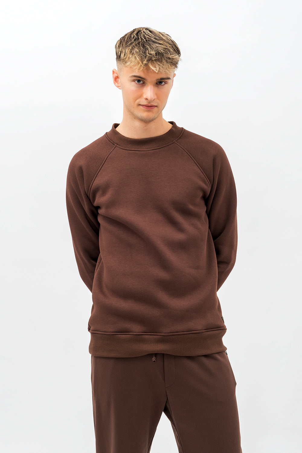 BLUZA  MĘSKA RAGLAN  BASIC ,,VOLKAN" CZEKOLADA