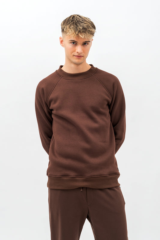 BLUZA  MĘSKA RAGLAN  BASIC ,,VOLKAN" CZEKOLADA