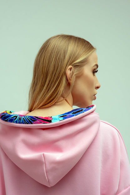 BLUZA NA ZAMEK "CINDI" RÓŻOWA