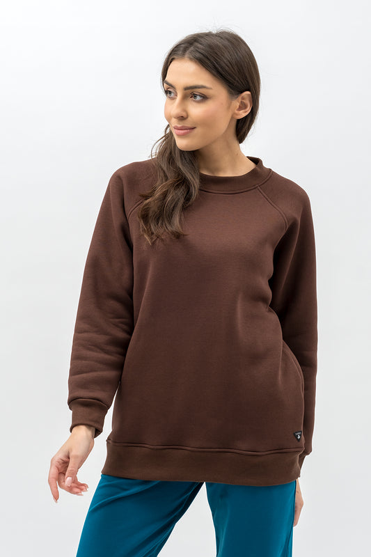 BLUZA BASIC CIEPŁA ,,SEDA" BRĄZ