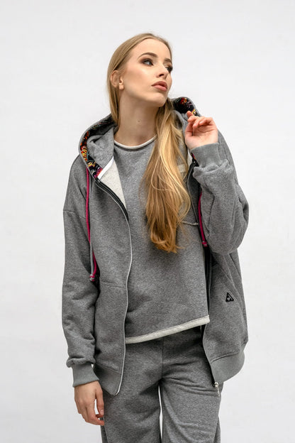 BLUZA NA ZAMEK ,,CINDI" CZARNA