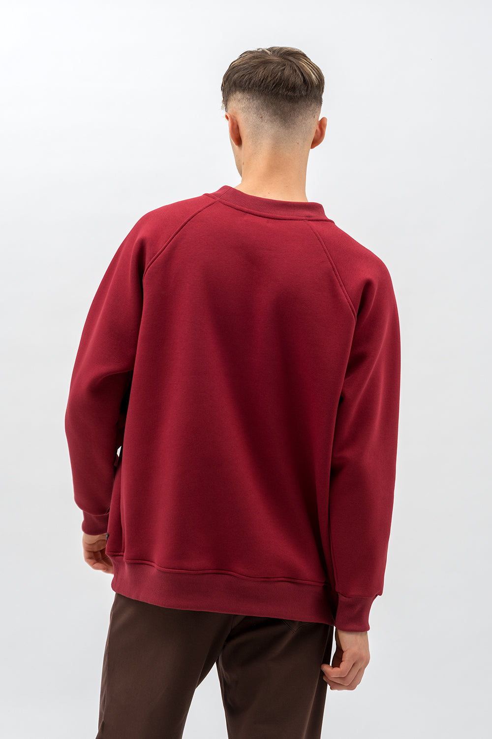 BLUZA  MĘSKA RAGLAN  BASIC ,,VOLKAN" BORDO