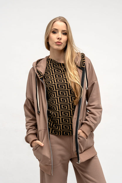 BLUZA NA ZAMEK ,,CINDI" BEŻOWA