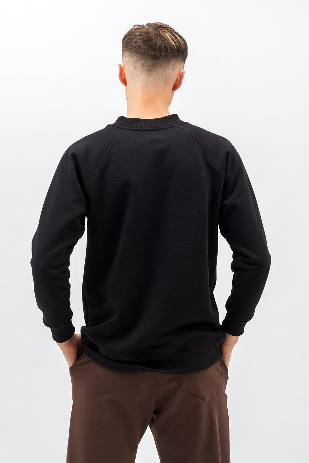 BLUZA  MĘSKA RAGLAN  BASIC ,,VOLKAN" CZARNY