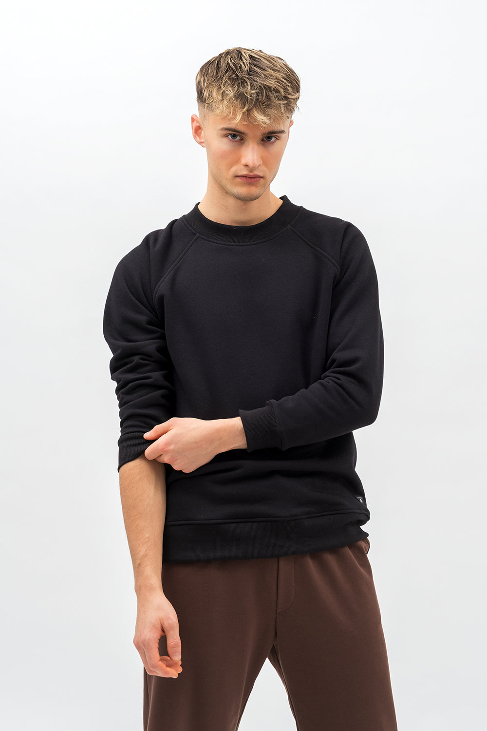 BLUZA  MĘSKA RAGLAN  BASIC ,,VOLKAN" CZARNY
