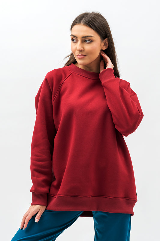BLUZA BASIC CIEPŁA ,,SEDA" BORDO