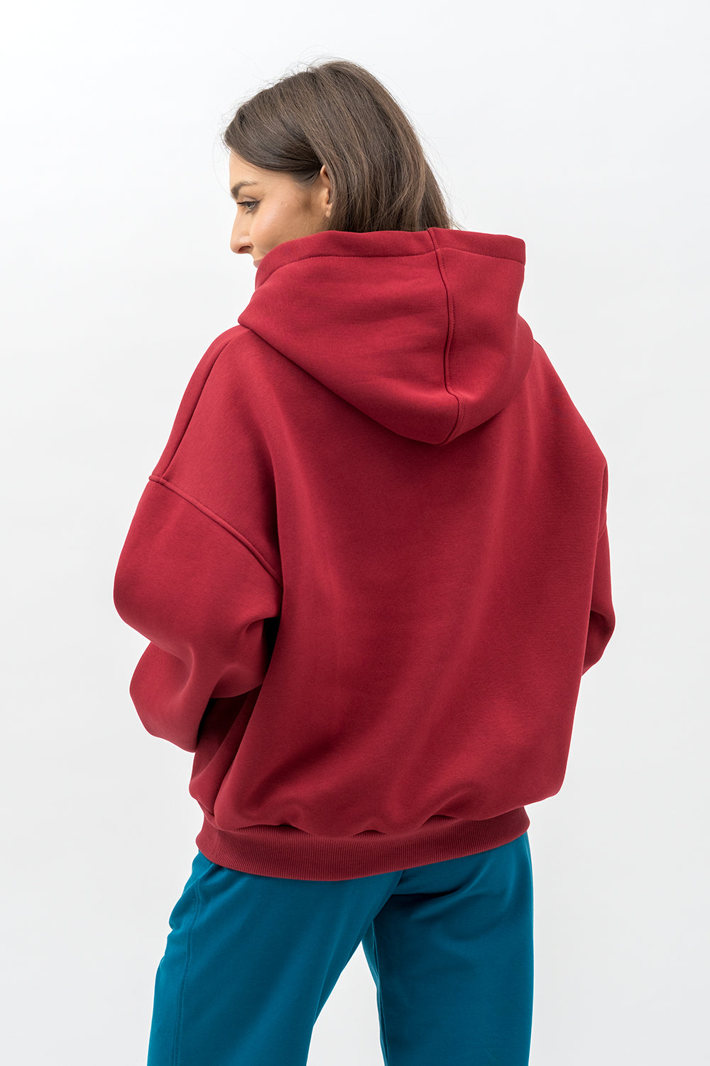 BLUZA Z KAPTUREM CIEPŁA ,,DUYGU" BORDO