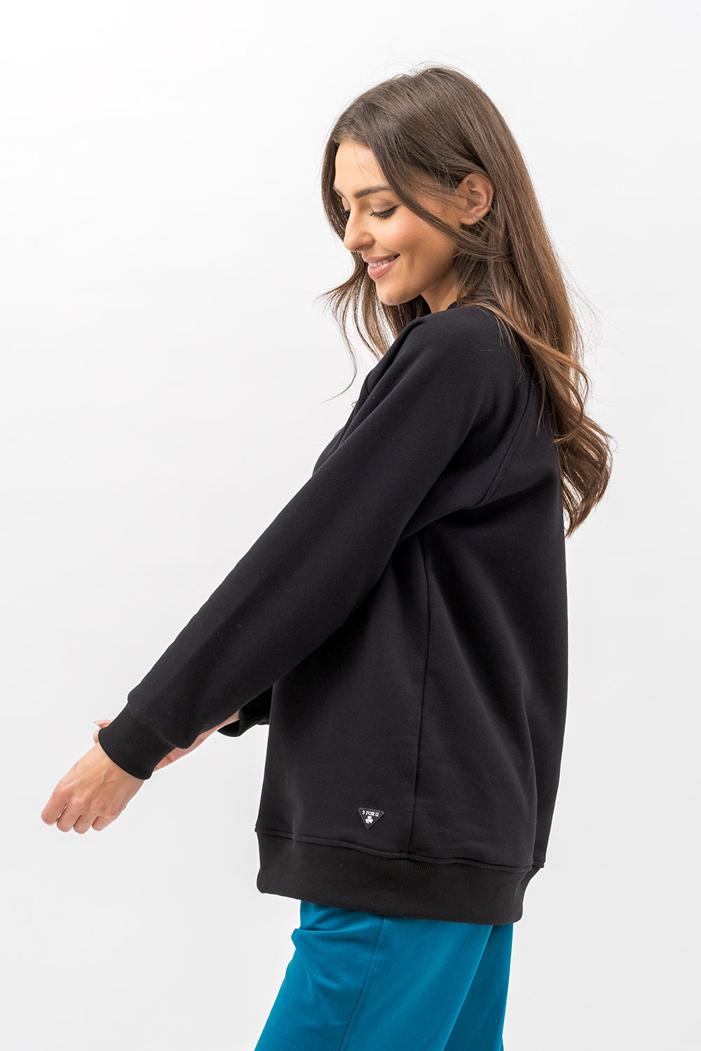 BLUZA BASIC CIEPŁA ,,SEDA" CZARNA
